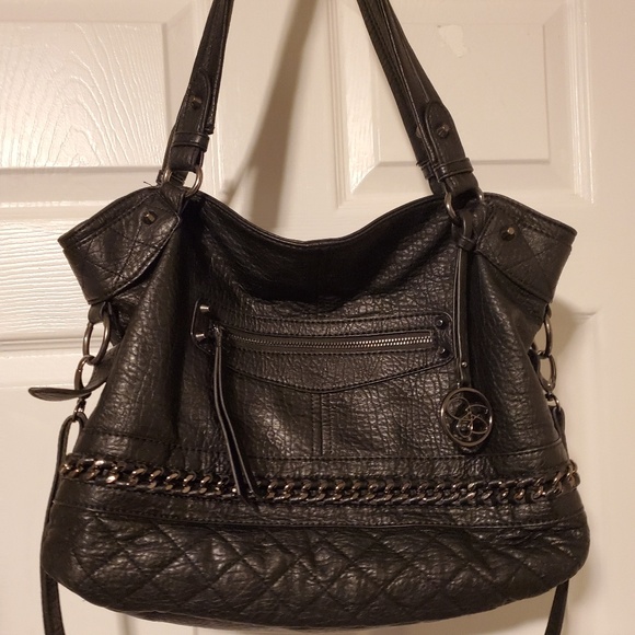 Jessica Simpson Shoulder Bag Chain Detail Black - Picture 5 of 12